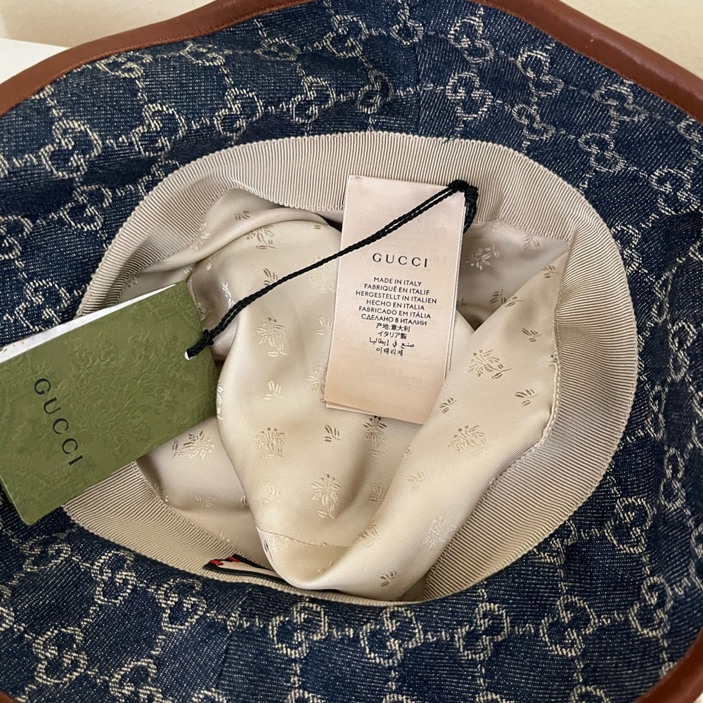 NWT Gucci Blue Denim Bucket Hat - Picture 6 of 8